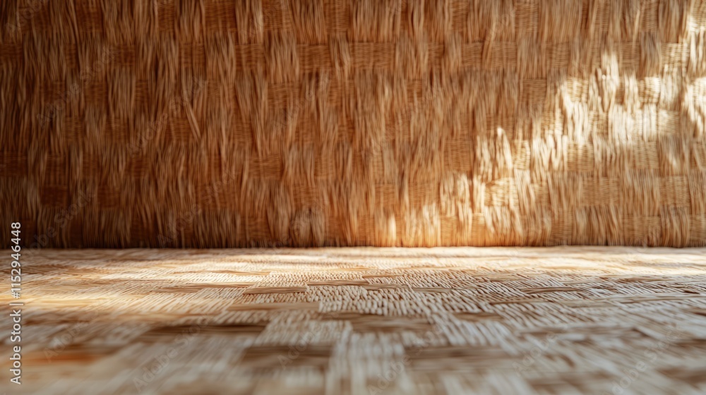 Poster natural straw texture background with soft light and warm tones ideal for rustic or eco-friendly des