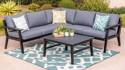Modern Sectional Sofa Set for Outdoor Relaxation