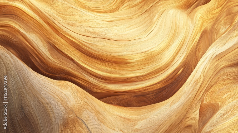 Poster textured abstract wood surface with golden tones showcasing natural patterns and fluid lines for cre