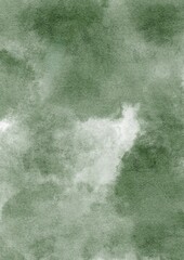 Abstract watercolor green texture with swirling patterns resembling natural elements in a serene atmosphere