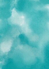 Watercolor turquoise abstract pattern blurring soft waves and fuzzy textures in a calm setting