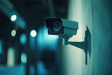 CCTV camera security or surveillance system in office building, Smart camera can record video all day and night to keep you safe from thieves. Surveillance camera Anti-theft system concept. 