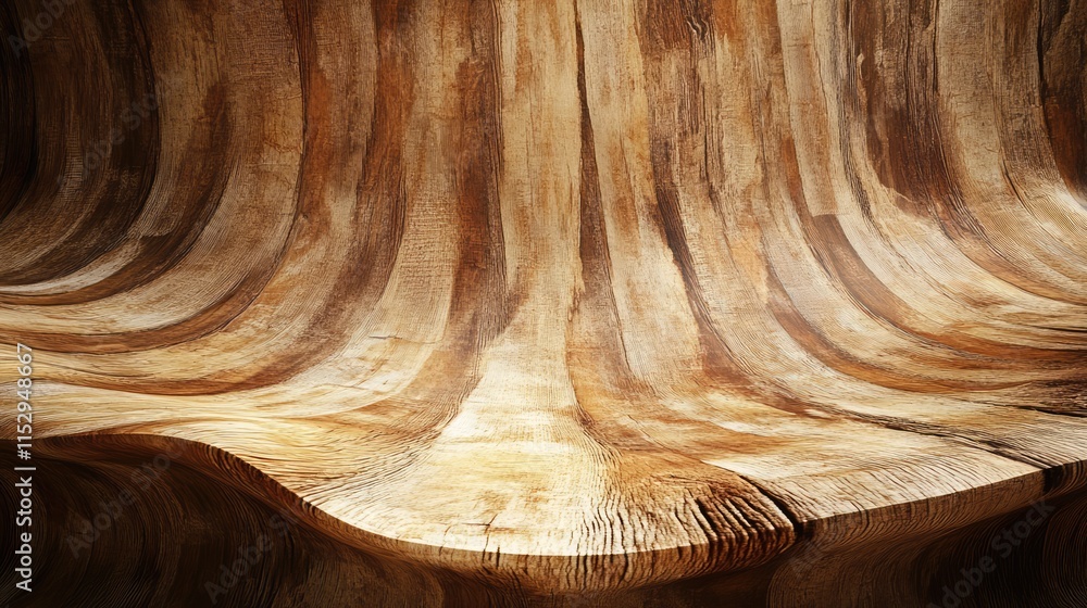 Poster natural wooden texture with smooth curves offering a warm and inviting empty background for design a