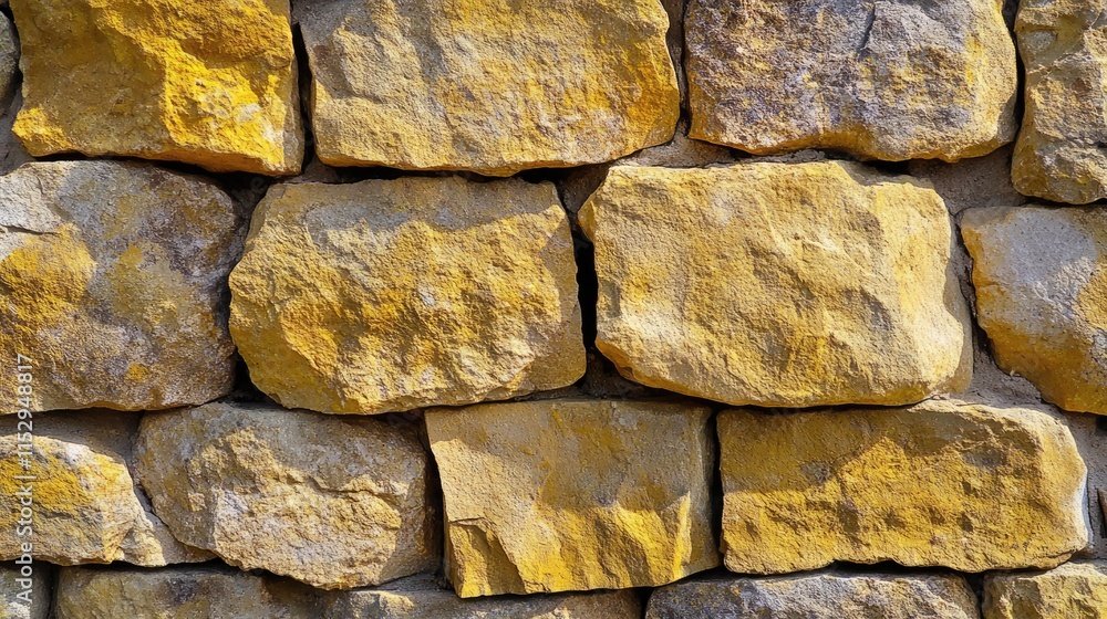 Poster textured natural yellow stone wall background ideal for design projects and networking applications.