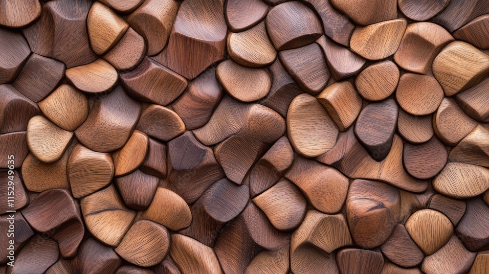Poster natural walnut wood texture seamless pattern with abstract shapes showcasing rich tones and organic 