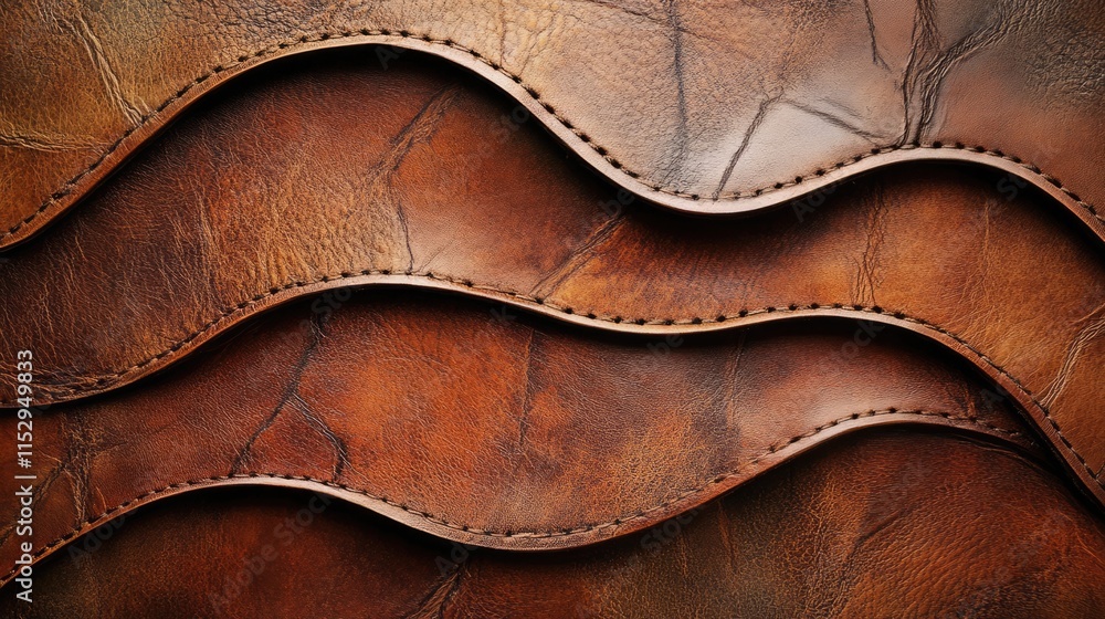 Poster wavy textured leather background showcasing rich tones and intricate patterns for design and creativ