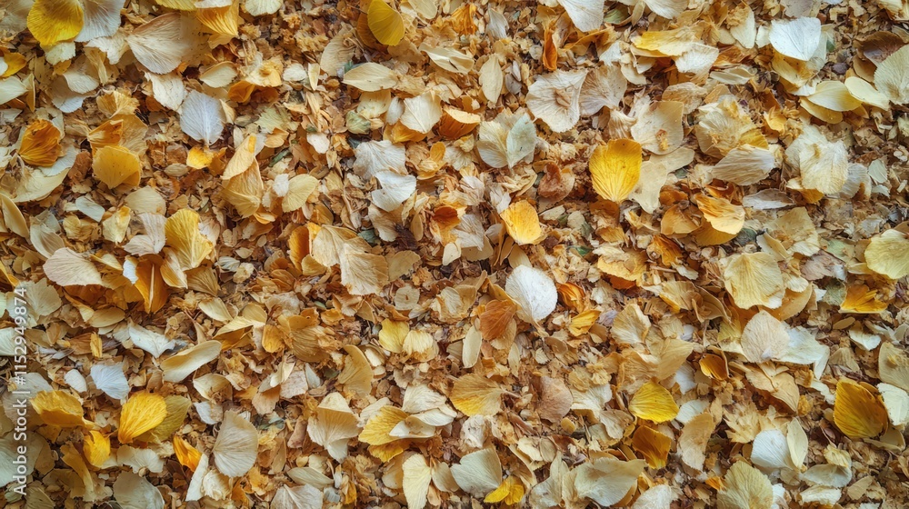 Poster dry flower petal litter texture in warm tones creating a natural background for design and decor pro