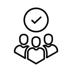 effective teamwork icon with black thin line group. simple trend linear logotype graphic web stroke design element isolated on white.
