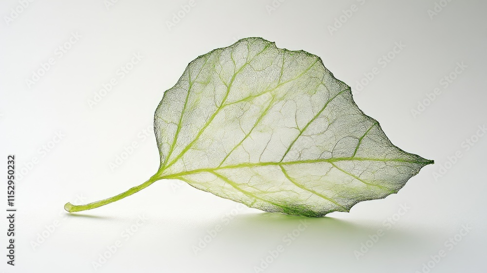Poster delicate translucent leaf showcasing intricate vein patterns against a soft, neutral background repr