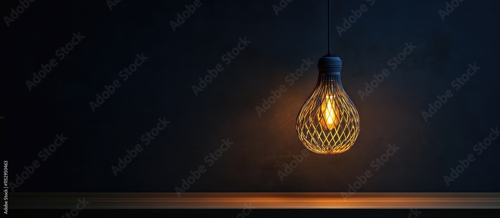 Poster warm illuminated bulb casting a cozy glow in a darkened space enhancing inviting ambiance and visual