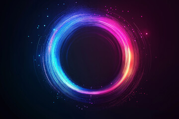 Obraz premium Creative Digital Tech Circle on Dark Backdrop – Big Data and Technology Concept, 3D Rendering