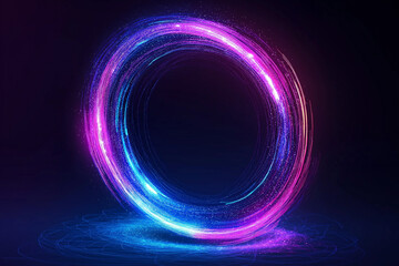 Creative Digital Tech Circle on Dark Backdrop – Big Data and Technology Concept, 3D Rendering