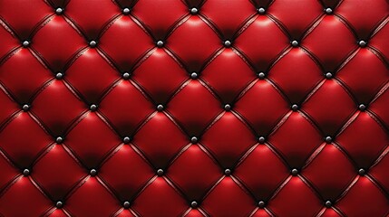 Elegant red leather texture with tufted design featuring shiny black buttons, perfect for luxury backgrounds and upholstery projects.