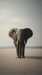 Obraz premium An elephant walked through the desert