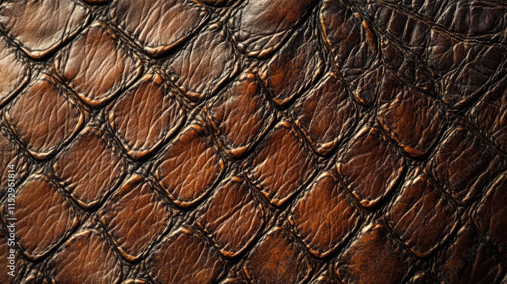 Poster textured brown leather background with an intricate pattern suitable for design and fashion applicat