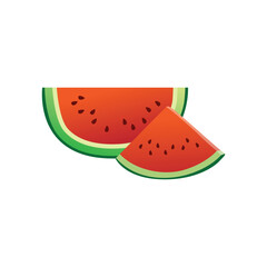 Red Watermelon Freshness Illustrated in Artwork