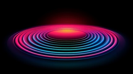 Fototapeta premium Neon Rings Abstract Background Design Vivid Colors