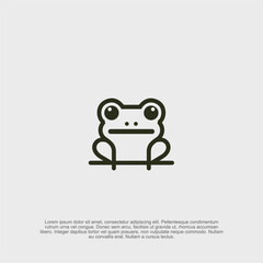 Elegant, sleek, and sophisticated minimalist outline frog logo design, featuring clean lines, precision, and a modern aesthetic for unique and playful branding.