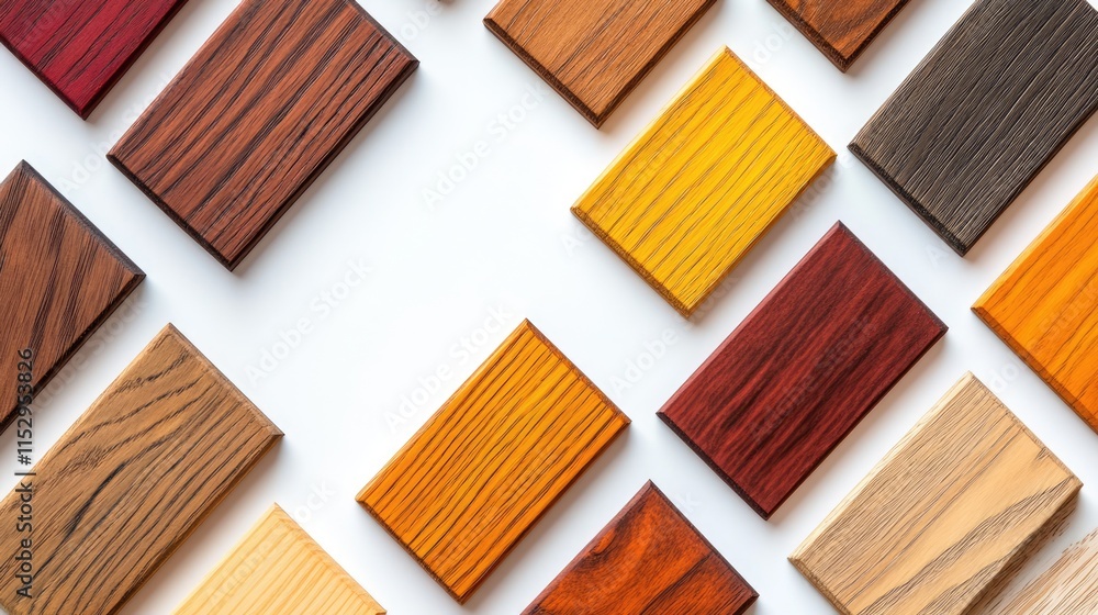 Poster wooden color palette arranged on a white background creating an autumn-themed design with space for 