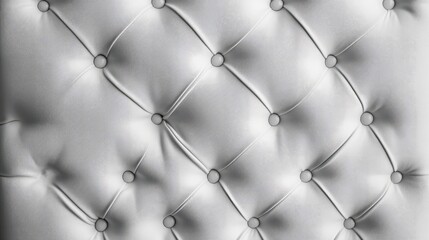Elegant white leather texture with quilted pattern highlighting luxury and sophistication for interior design and upholstery projects.