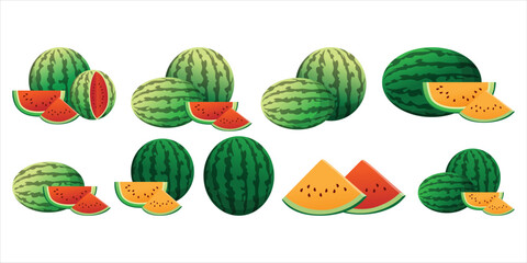 Fresh Watermelon Vector Illustration for Summer