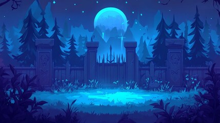 Nightfall at the Enchanted Forest Gate