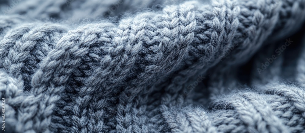 Aufkleber closeup of a knitted sweater texture showcasing detailed yarn patterns in natural wool for print and