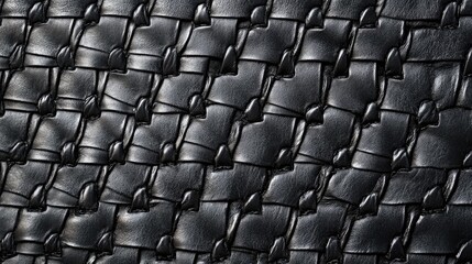 woven black leather texture background for design and art projects
