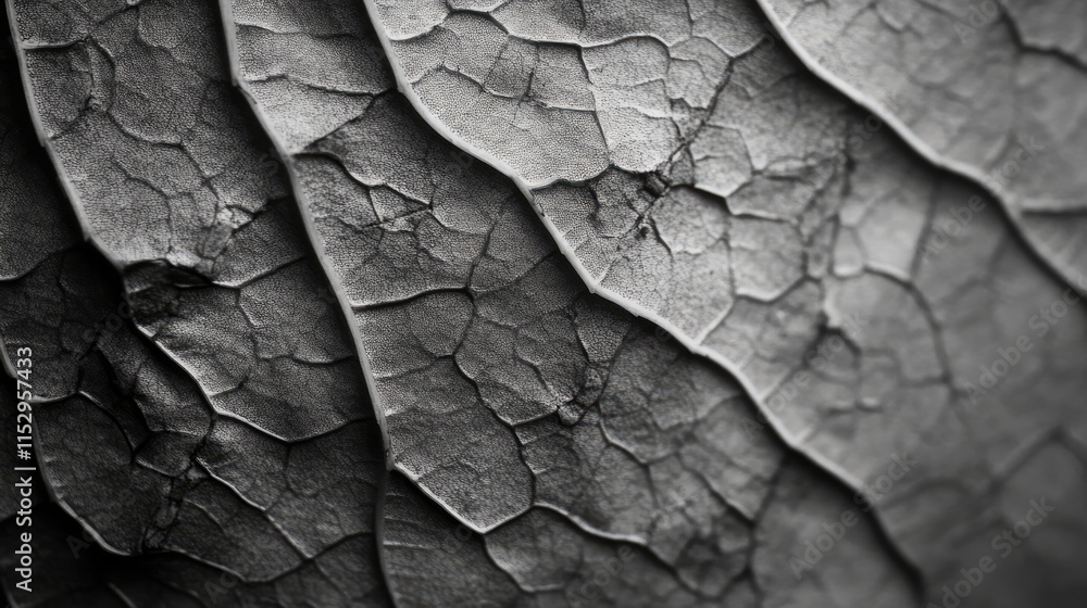 Poster detailed macro view of textured leaf veins showcasing intricate patterns and natural imperfections i