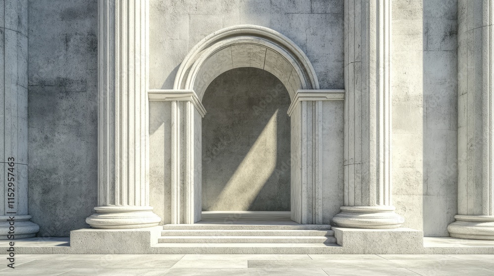 Aufkleber ancient architectural archway with detailed columns creating a backdrop ideal for copy space in desi