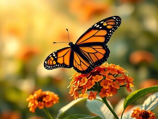 A monarch butterfly sips nectar from milkweed.