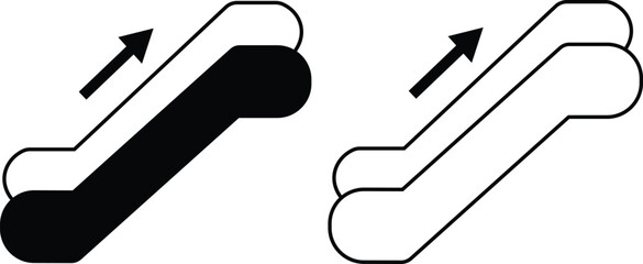 Stairs realistic icon set. Architectural object staircase up steps black flat and line vector collection isolated on transparent background. Modern templates interior staircase architecture direction.