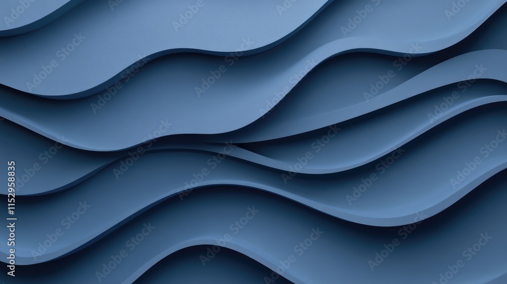 Poster textured waves background in various shades of blue creating a calming and modern aesthetic suitable