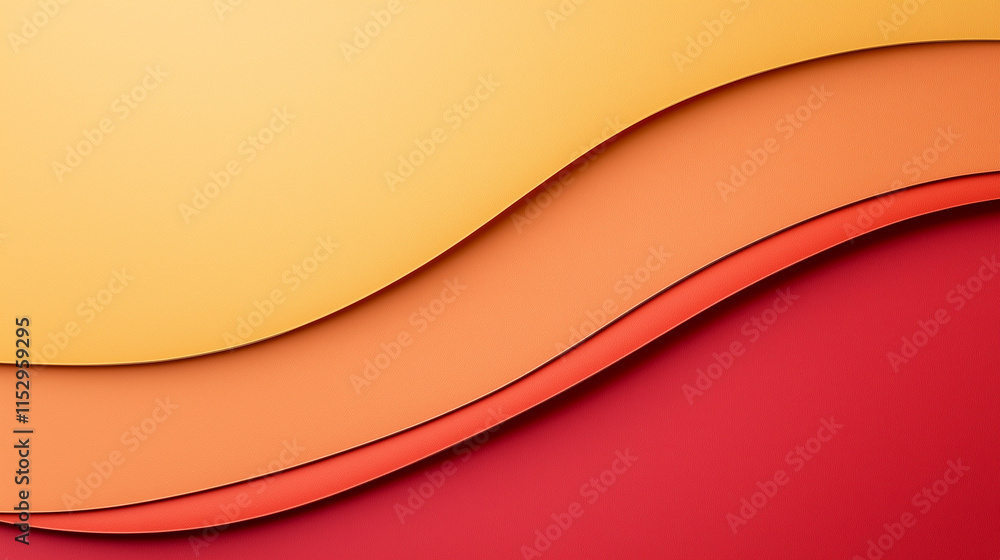 Aufkleber warmth and flow: abstract layered paper design in shades of red and orange, creating a dynamic wave 
