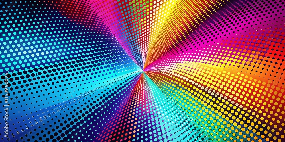 Aufkleber abstract halftone dot pattern pop art background - high depth of field stock photo