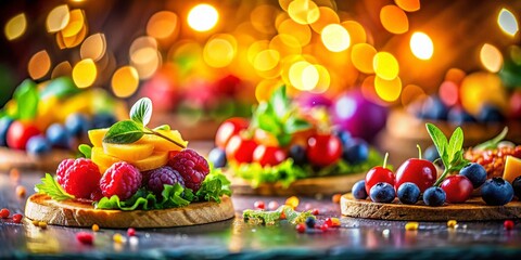 Naklejka premium Abstract Light Background Food Photography: Vibrant Colors & Culinary Art