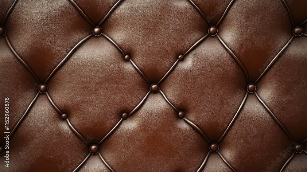 Poster elegant brown leather texture with tufted design creating a classic abstract background for vintage 