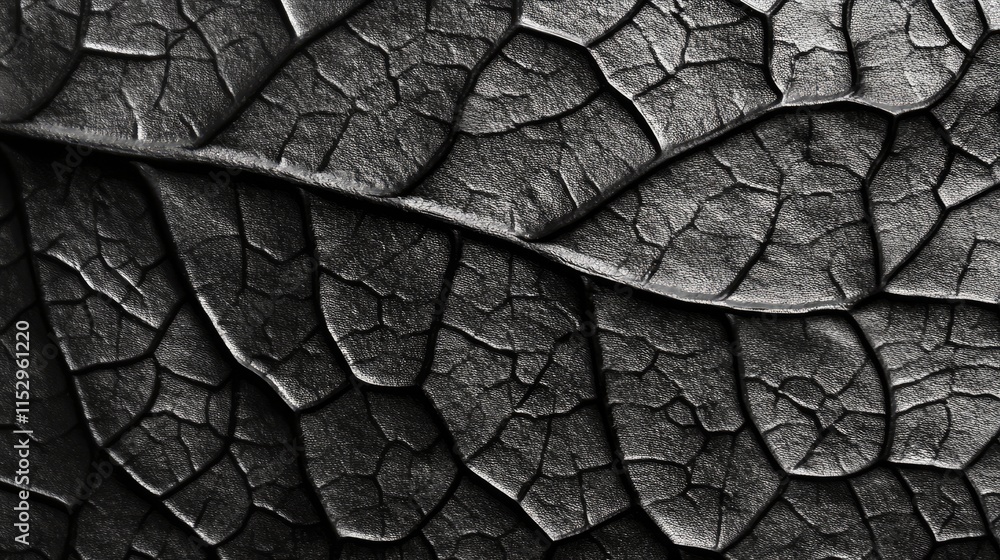 Poster detailed macro shot of leaf veins showcasing intricate textures and patterns in nature's design for 