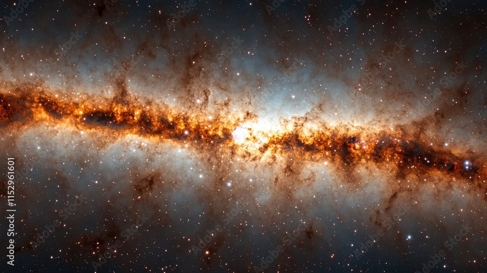 Poster close-up view of the galactic center showcasing vibrant colors and cosmic elements in an expansive u