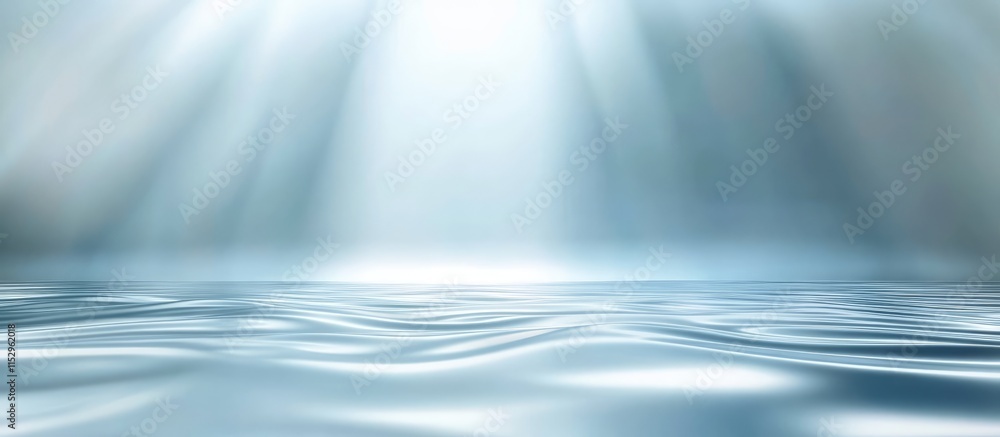 Poster serene blue backdrop with smooth reflective surface creating an elegant atmosphere perfect for prese