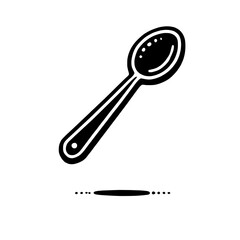 Hand-drawn Spoon Illustration: A simple yet stylish hand-drawn illustration of a spoon, perfect for culinary, kitchen, or dining concepts.
