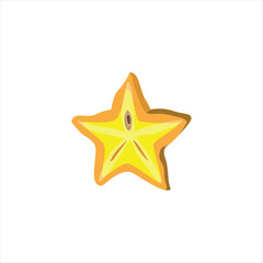 Obraz premium Starfruit Vector Illustration with Lush Greenery