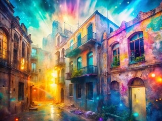 Fototapeta premium Abstract Pastel Light Refraction: Urban Exploration Background