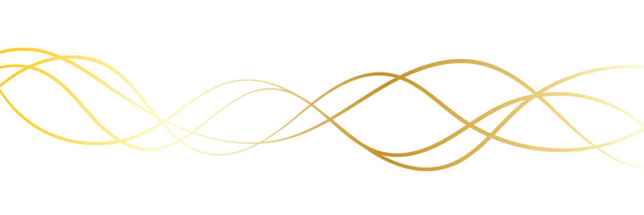 Golden wavy line, gold curved line, Vector illustration. EPS 10