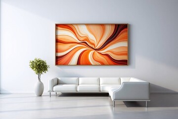 Frame mockup, Living room wall poster mockup. Interior mockup with house background. Modern interior design.	
