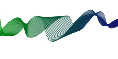 White Background green and blue wave lines flowing waves design abstract digital equalizer sound wave flow green and blue gradient Line vector illustration