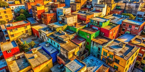 Naklejka premium Abstract Urban Decay: Geometric Textures in Crumbling Concrete - Stock Photo