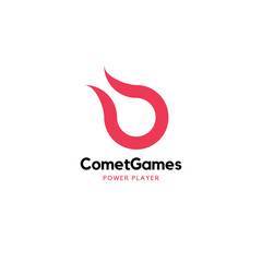 Comet games abstract logo design