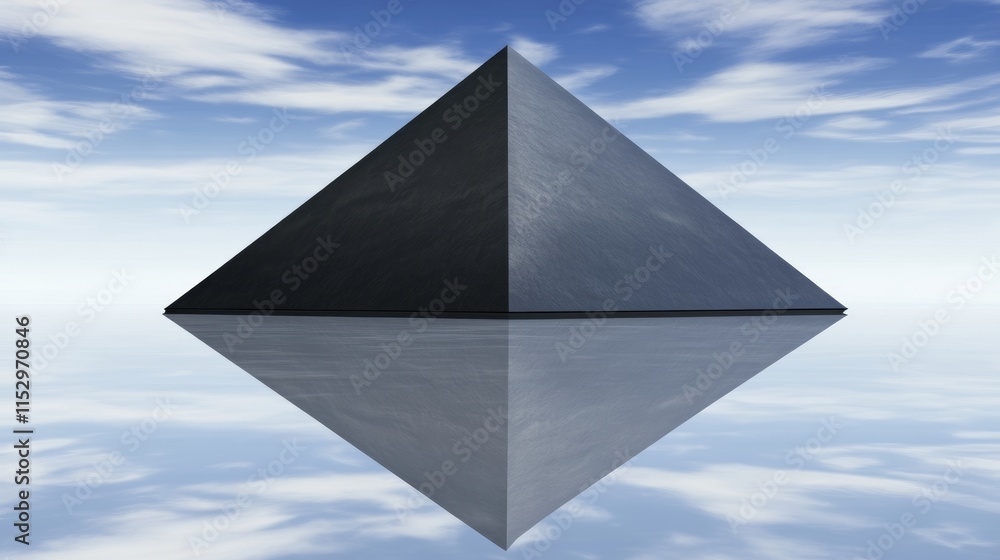 Poster pyramid reflection serenity a minimalist architectural image
