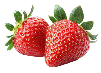 juicy red strawberries on white background